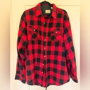 Vintage Sears Men's XL/Tall Unlined Lumberjack Plaid Button Down with Pockets